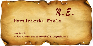 Martiniczky Etele névjegykártya